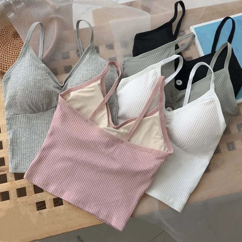 Top tejido de punto sin mangas con botones – Algodón puro y tirantes ajustables 🌸✨