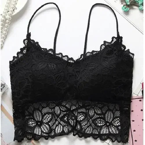 Bralette de Encaje Sexy con Tirantes Ajustables – Lencería Femenina de Realce Elegante