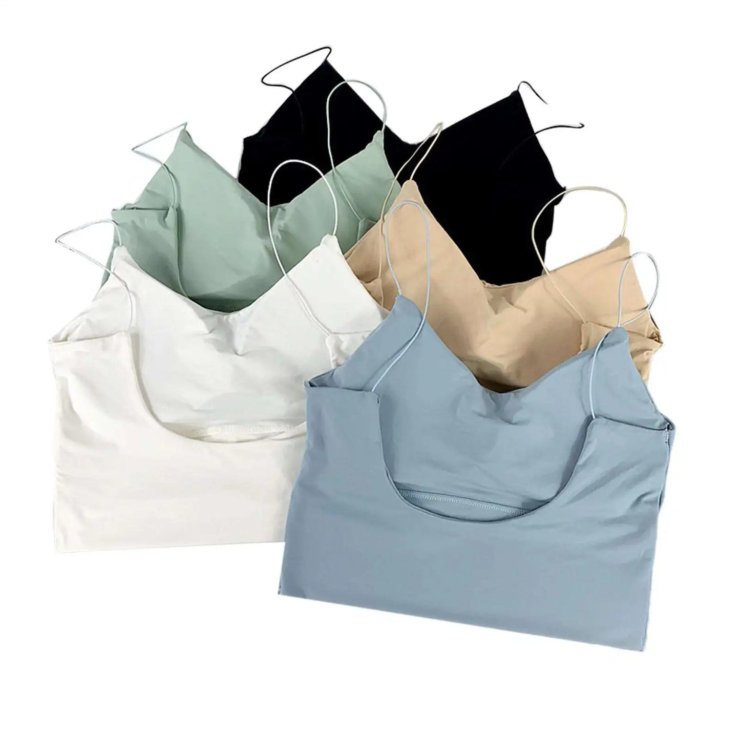 Bralette de Seda Helada para Mujer – Top Sin Mangas con Copa Acolchada y Estilo Sexy