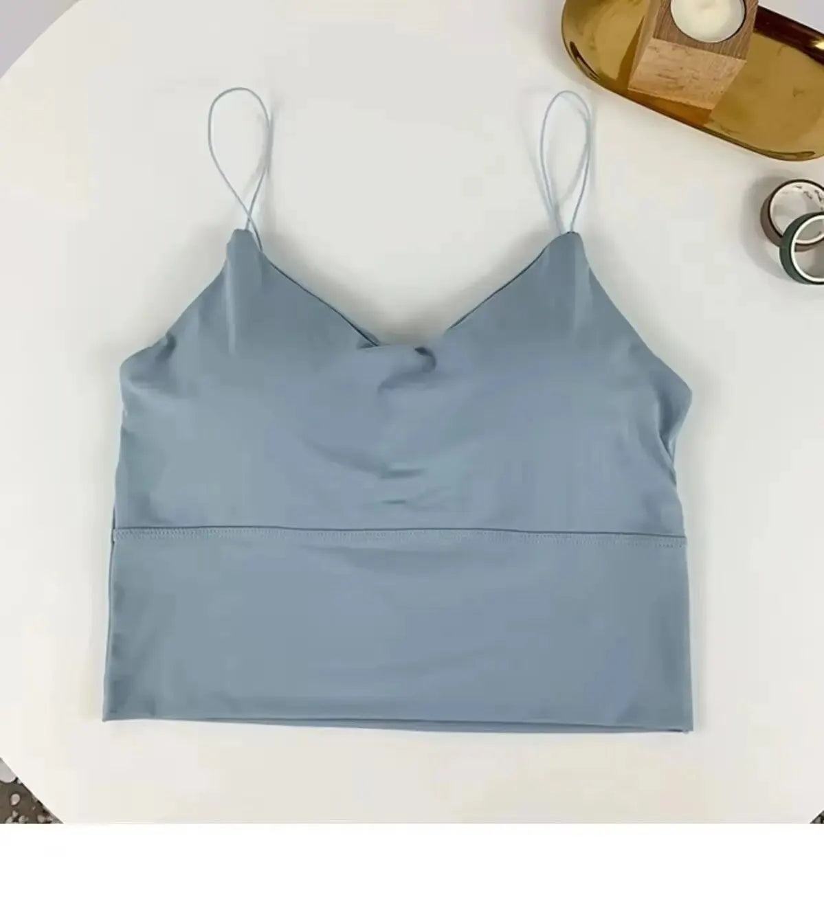 Bralette de Seda Helada para Mujer – Top Sin Mangas con Copa Acolchada y Estilo Sexy
