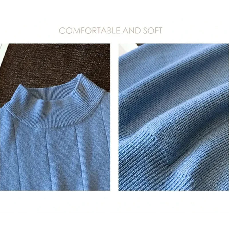 Top sin mangas tejido de punto con cuello alto – Casual