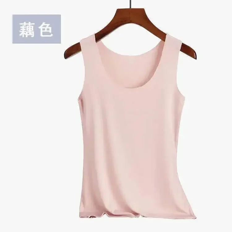 Camiseta sin Mangas de Seda Helada – Top Básico de Verano.Fresco y Cómodo para Mujer