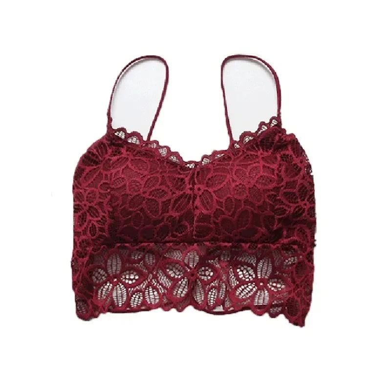 Bralette de Encaje Sexy con Tirantes Ajustables – Lencería Femenina de Realce Elegante