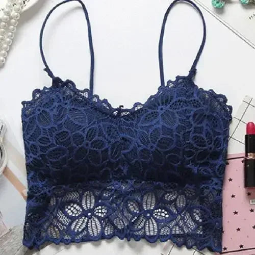 Bralette de Encaje Sexy con Tirantes Ajustables – Lencería Femenina de Realce Elegante