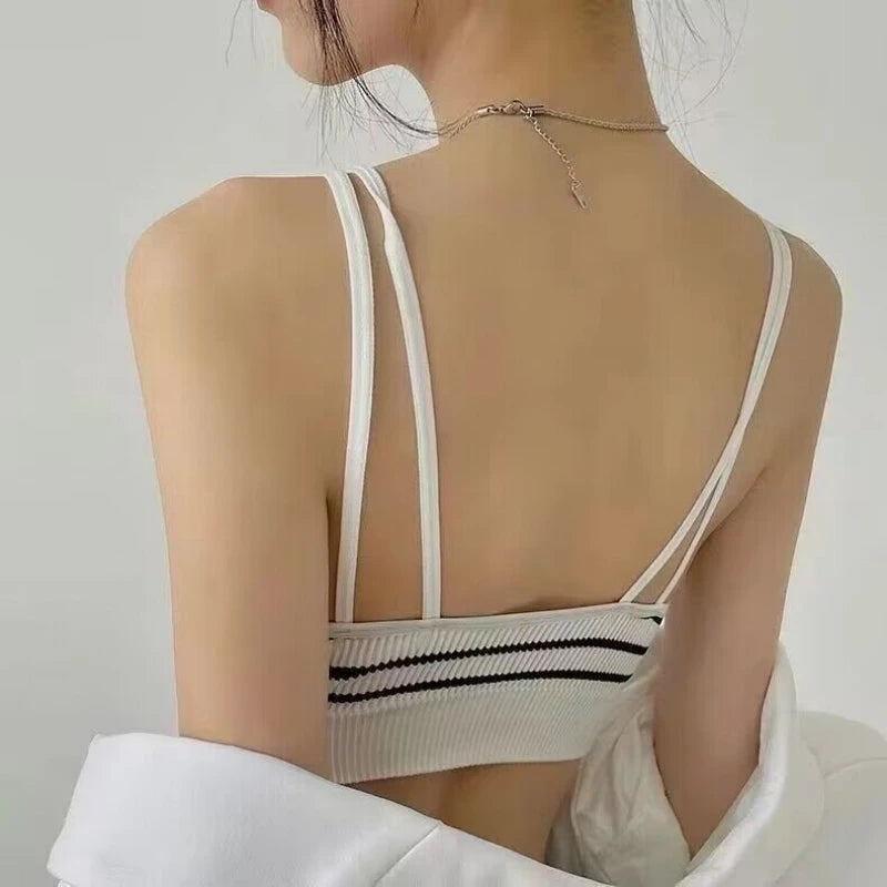 Top de Tubo con Tirantes Finos – Bralette sin Espalda Estilo Casual y Sexy
