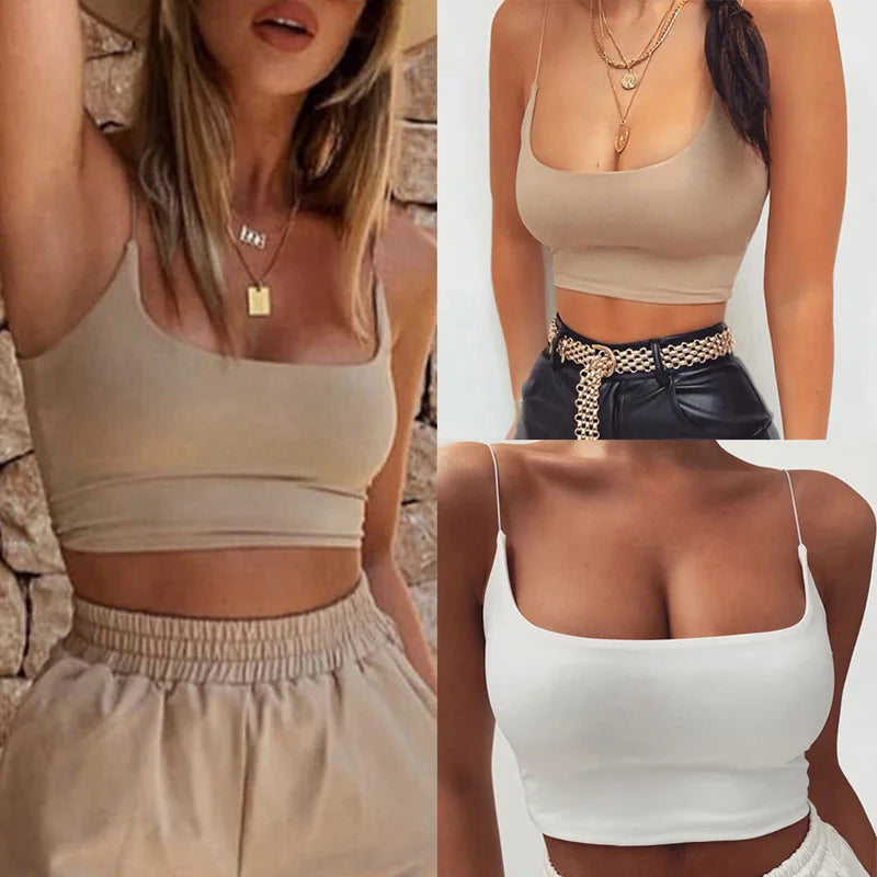 Top Corto sin Mangas – Blusa de Algodón Casual y Fresca de Verano