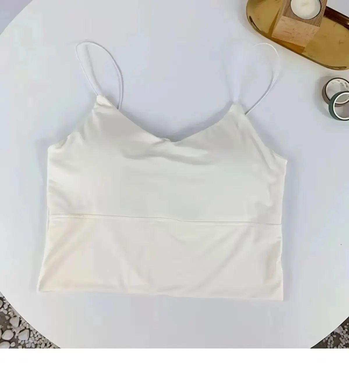 Bralette de Seda Helada para Mujer – Top Sin Mangas con Copa Acolchada y Estilo Sexy
