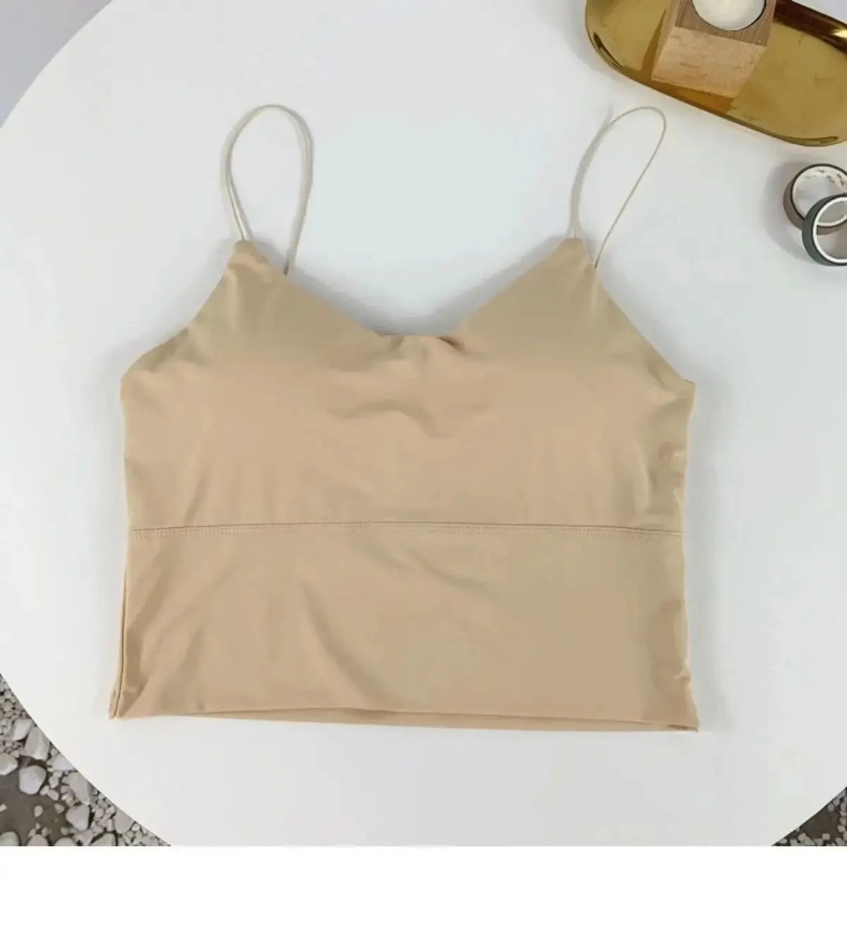 Bralette de Seda Helada para Mujer – Top Sin Mangas con Copa Acolchada y Estilo Sexy