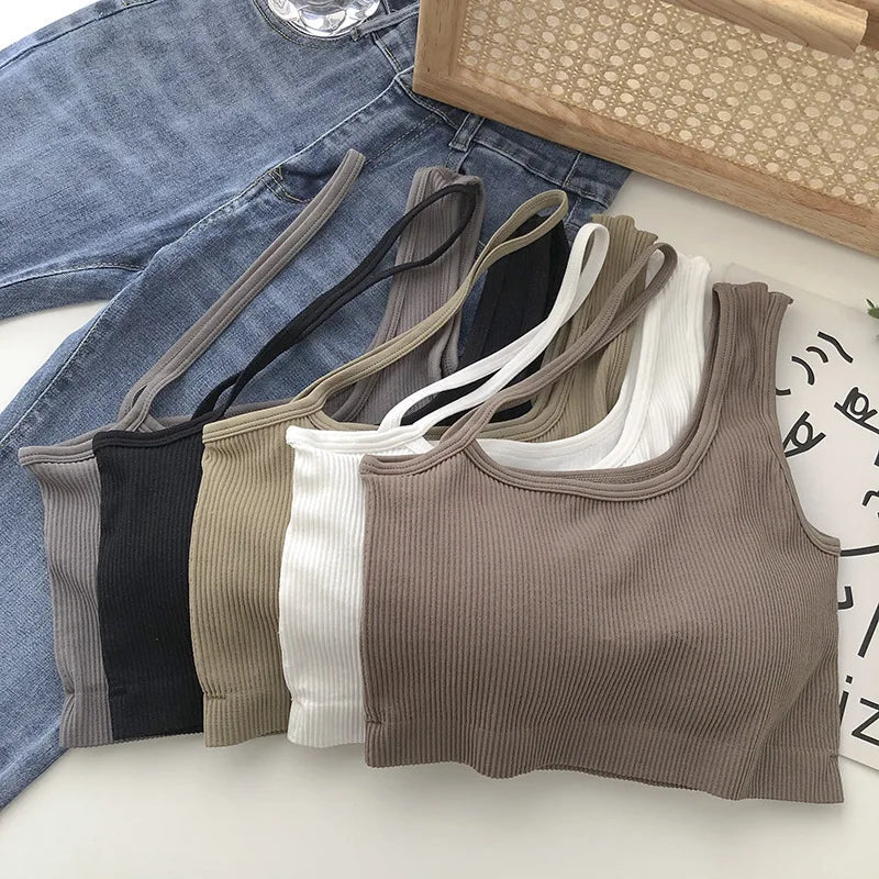 Top de Tirantes Asimétricos para Mujer – Blusa sin Mangas Ajustada y Elegante