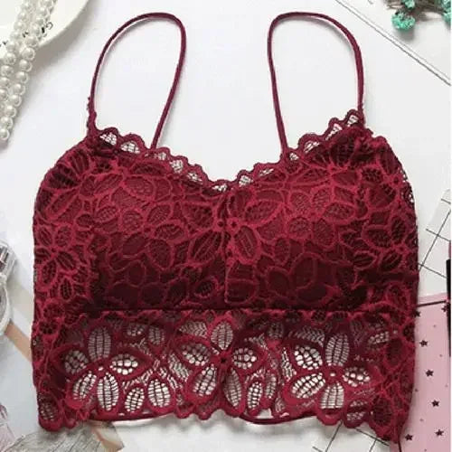 Bralette de Encaje Sexy con Tirantes Ajustables – Lencería Femenina de Realce Elegante