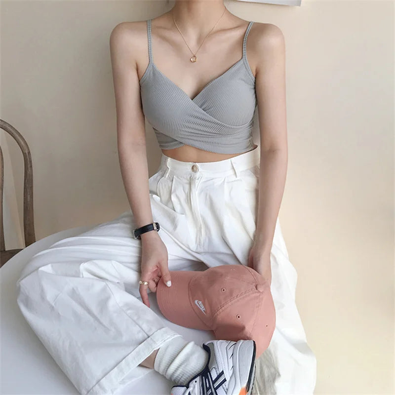 ✨Top Crop Envolvente Sin Mangas – Estilo Casual y Versátil✨