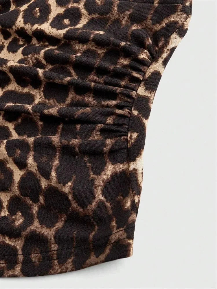 Top Corto Cuello V/Halter – Leopardo o Negro