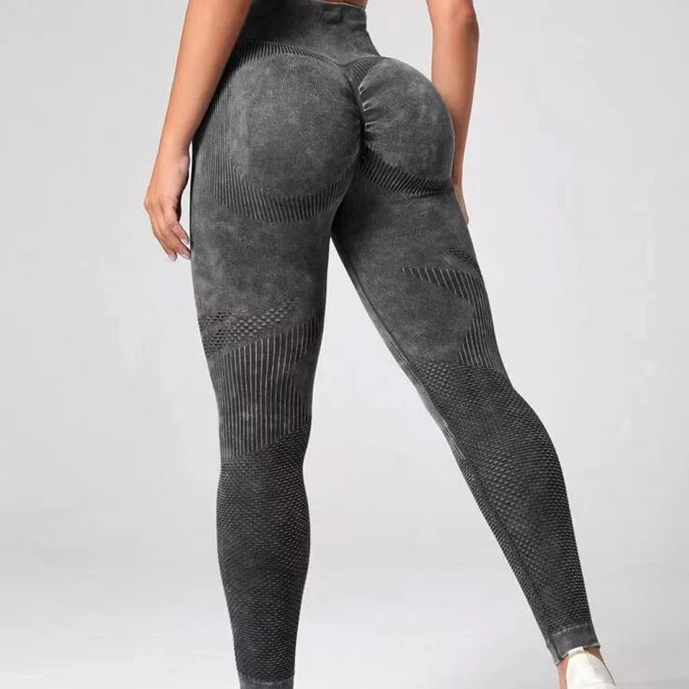 Leggings Retro Push Up de Cintura Alta sin Costuras – Deportivos para Yoga, Fitness y Gym 🏋️‍♀️🧘‍♀️✨