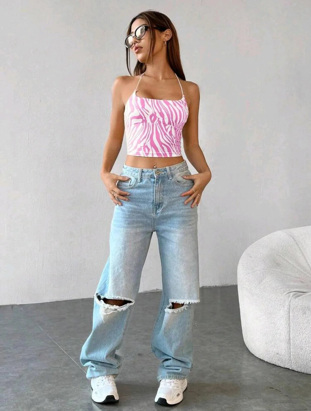 Top Corto de Tirantes con Estampado Animal 🐆 | Crop Top sin Mangas de Verano