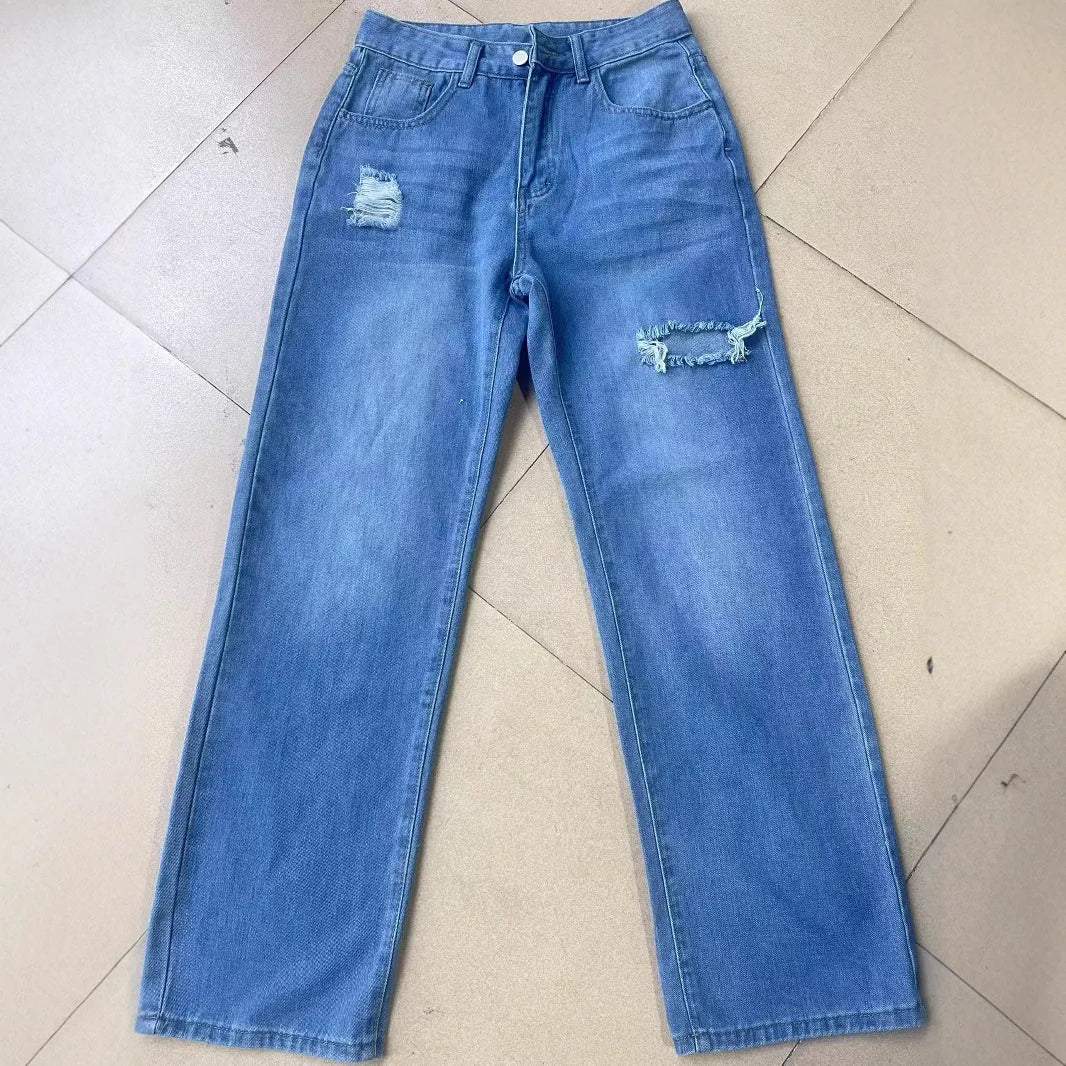 Jeans Street Style Y2K – Rasgados de Cintura Alta