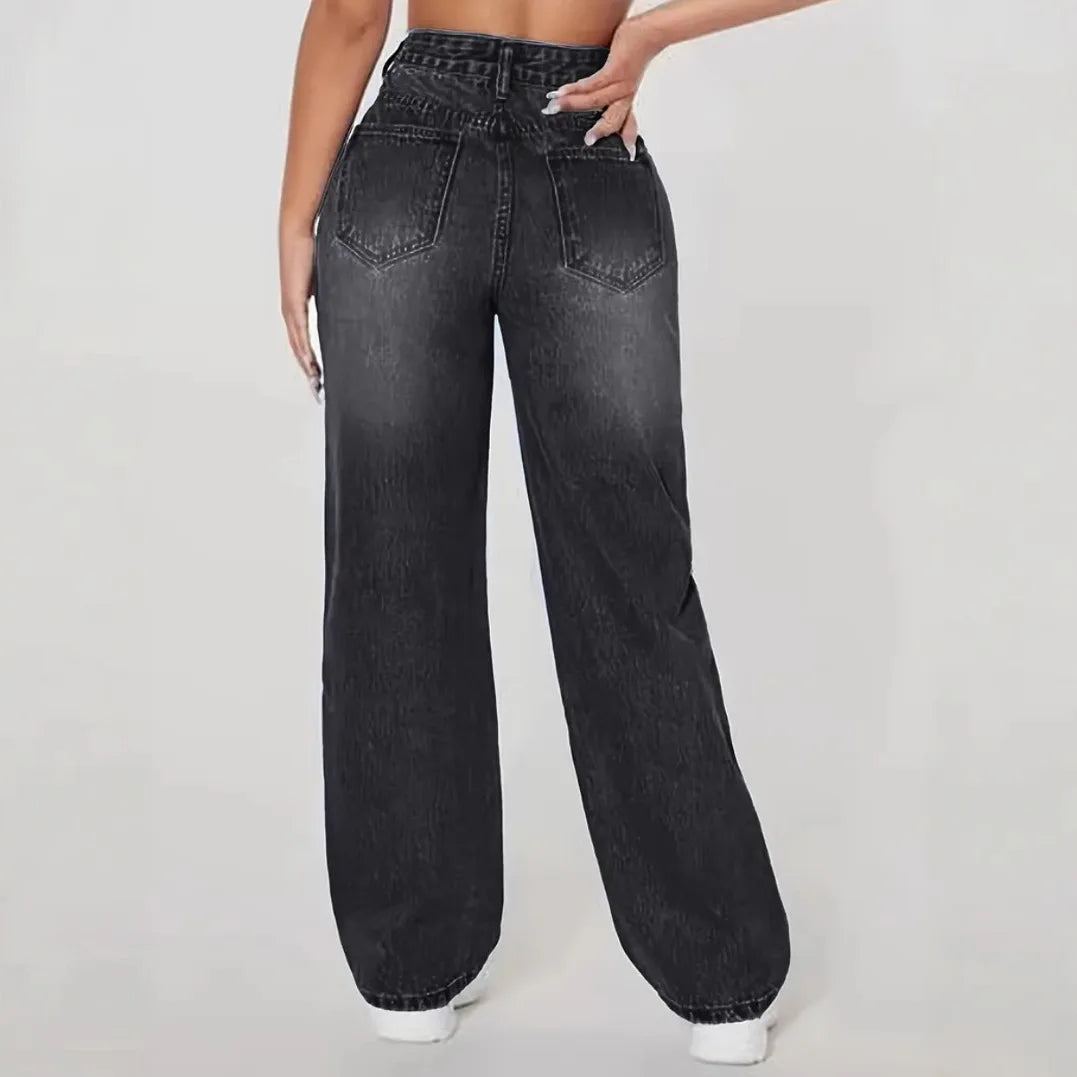 Jeans Street Style Y2K – Rasgados de Cintura Alta