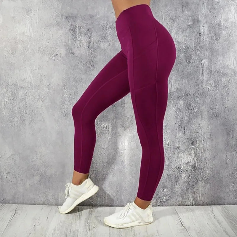 Leggings Deportivos de Cintura Alta con Bolsillo – Push Up para Gym, Yoga y Running 🧘‍♀️🏋️‍♀️✨