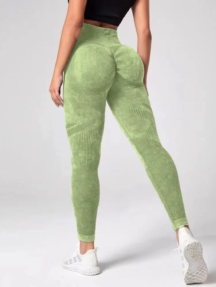 Leggings Retro Push Up de Cintura Alta sin Costuras – Deportivos para Yoga, Fitness y Gym 🏋️‍♀️🧘‍♀️✨