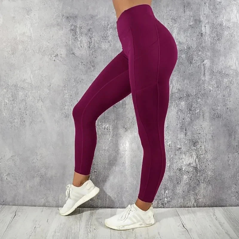 Leggings Deportivos de Cintura Alta con Bolsillo – Push Up para Gym, Yoga y Running 🧘‍♀️🏋️‍♀️✨