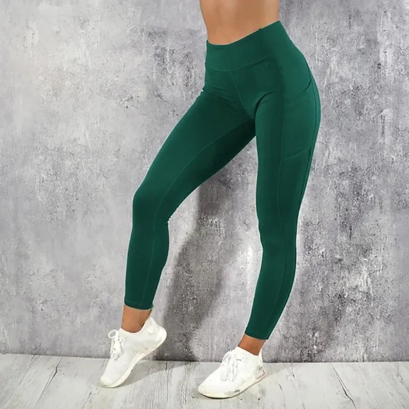 Leggings Deportivos de Cintura Alta con Bolsillo – Push Up para Gym, Yoga y Running 🧘‍♀️🏋️‍♀️✨