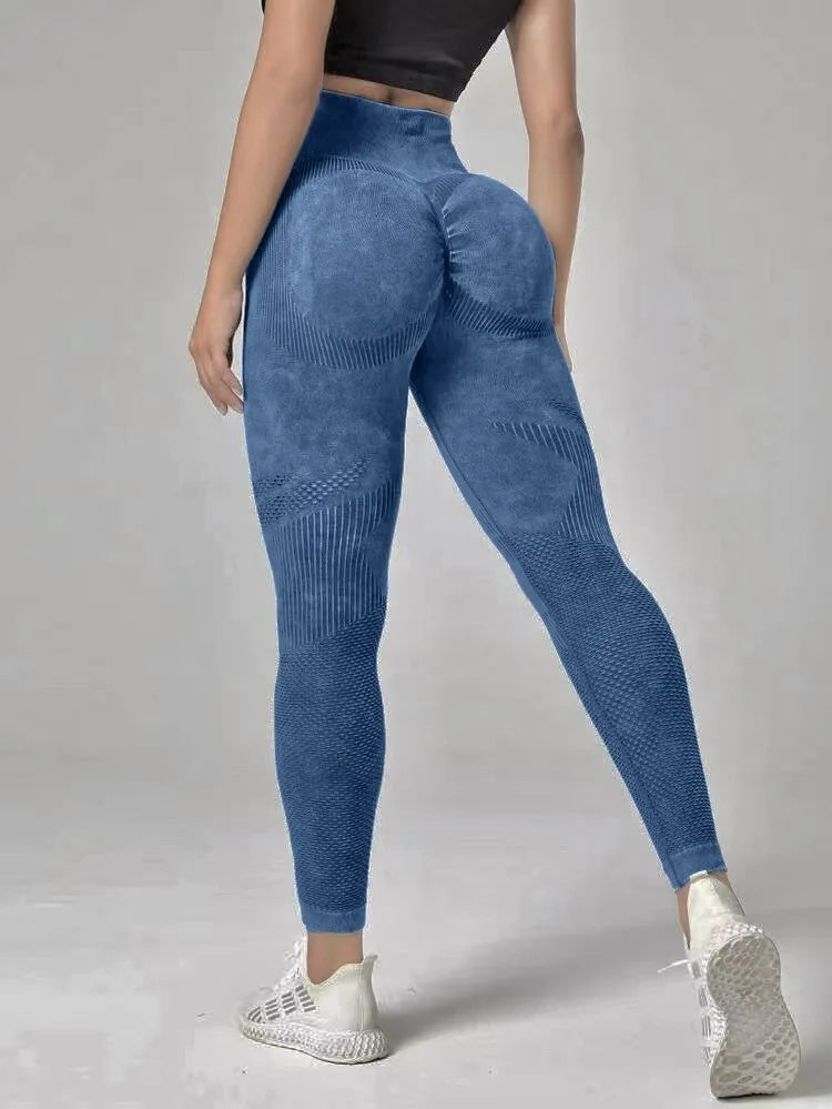 Leggings Retro Push Up de Cintura Alta sin Costuras – Deportivos para Yoga, Fitness y Gym 🏋️‍♀️🧘‍♀️✨