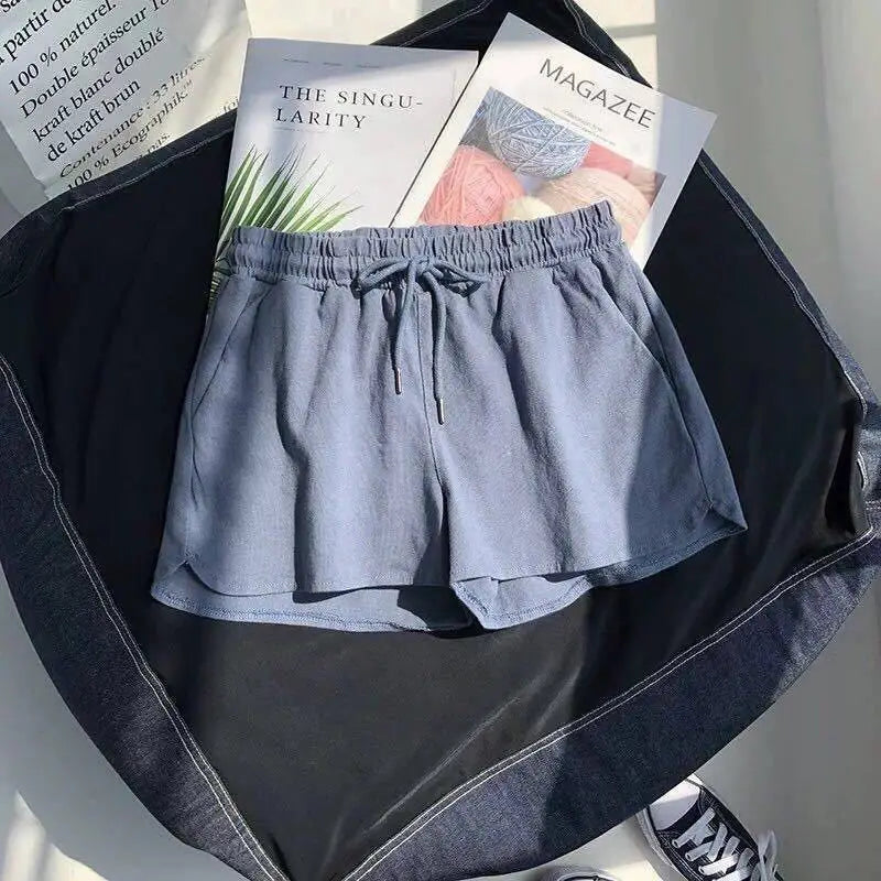 Short Deportivo Suelto con Bolsillos y Cintura Elástica
