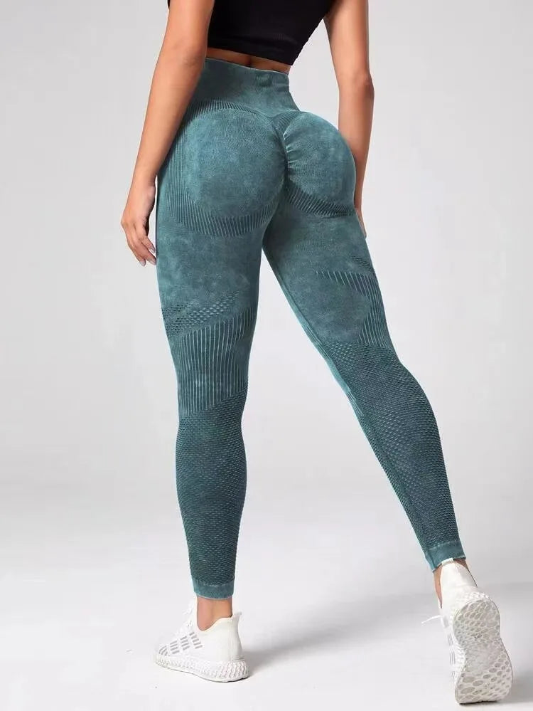 Leggings Retro Push Up de Cintura Alta sin Costuras – Deportivos para Yoga, Fitness y Gym 🏋️‍♀️🧘‍♀️✨