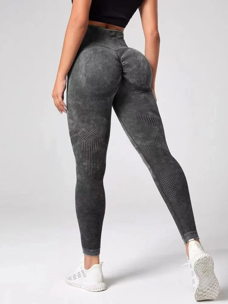 Leggings Retro Push Up de Cintura Alta sin Costuras – Deportivos para Yoga, Fitness y Gym 🏋️‍♀️🧘‍♀️✨