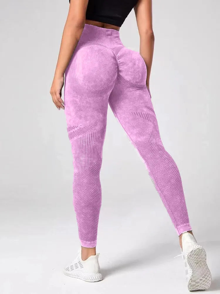Leggings Retro Push Up de Cintura Alta sin Costuras – Deportivos para Yoga, Fitness y Gym 🏋️‍♀️🧘‍♀️✨