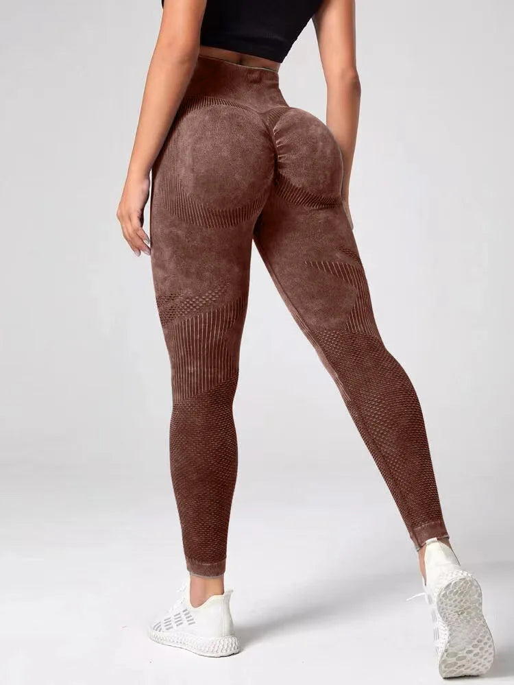Leggings Retro Push Up de Cintura Alta sin Costuras – Deportivos para Yoga, Fitness y Gym 🏋️‍♀️🧘‍♀️✨