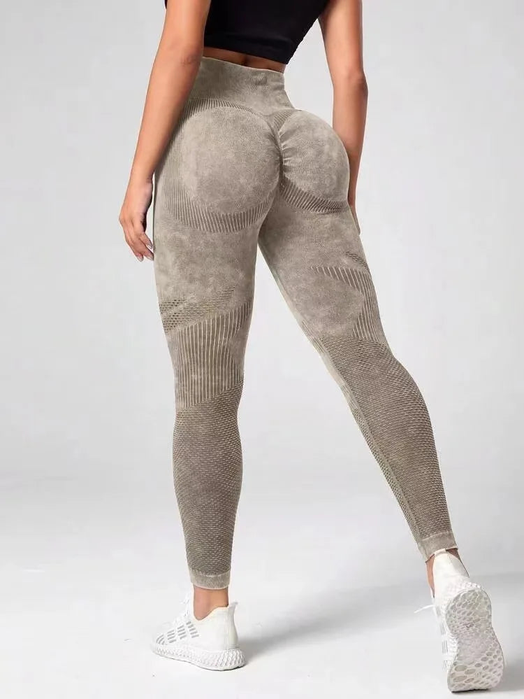 Leggings Retro Push Up de Cintura Alta sin Costuras – Deportivos para Yoga, Fitness y Gym 🏋️‍♀️🧘‍♀️✨