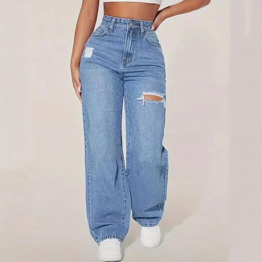 Jeans Street Style Y2K – Rasgados de Cintura Alta